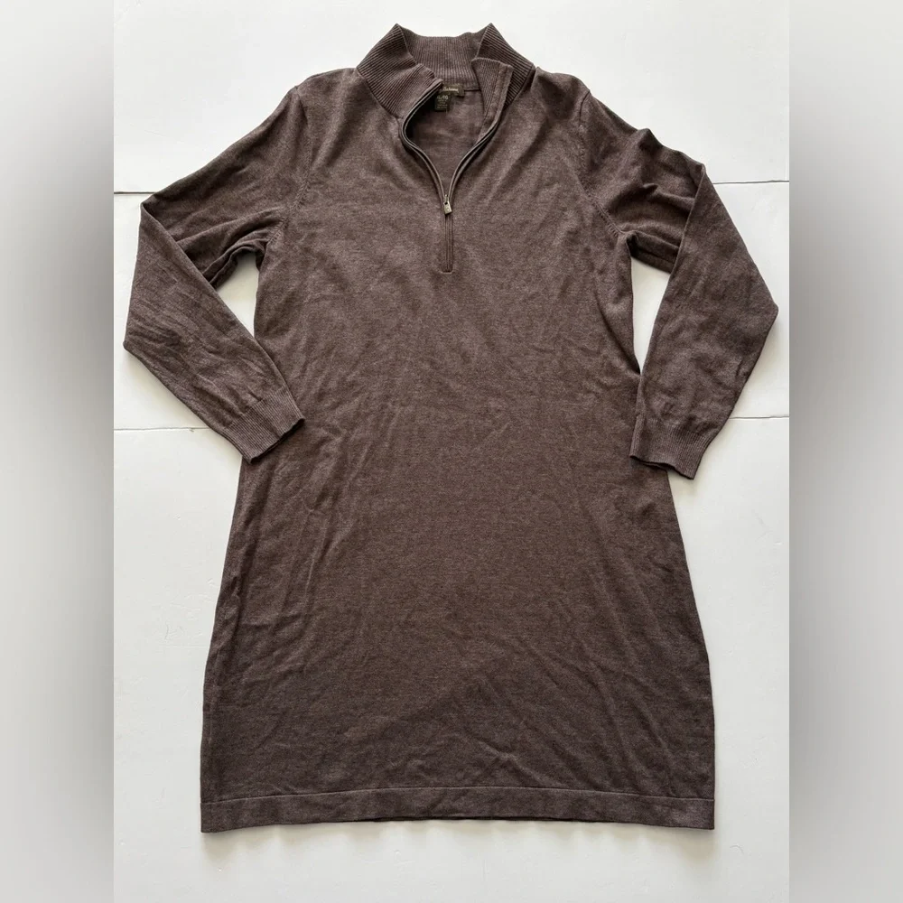 Tommy Bahama Brown Half-Zip Pullover Sweater Dress XL - Picture 1 of 5